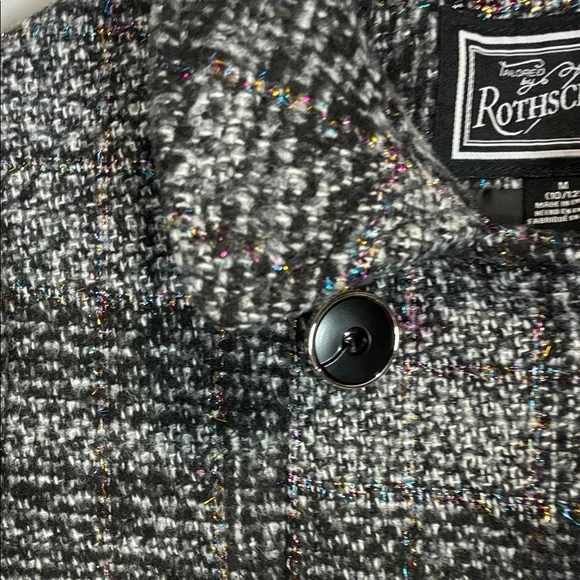 Rothschild Princess Charcoal Plaid Double-Breasted Pea Coat - Picture 4 of 14